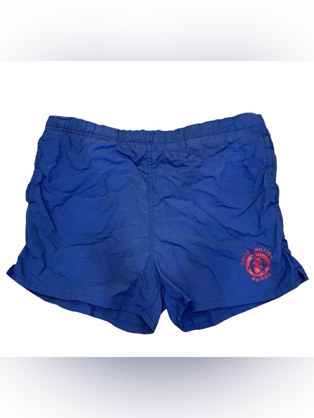 VTG Gecko Hawaii Swim Shorts Blue Medium Mesh Lined Board Surfing Pockets